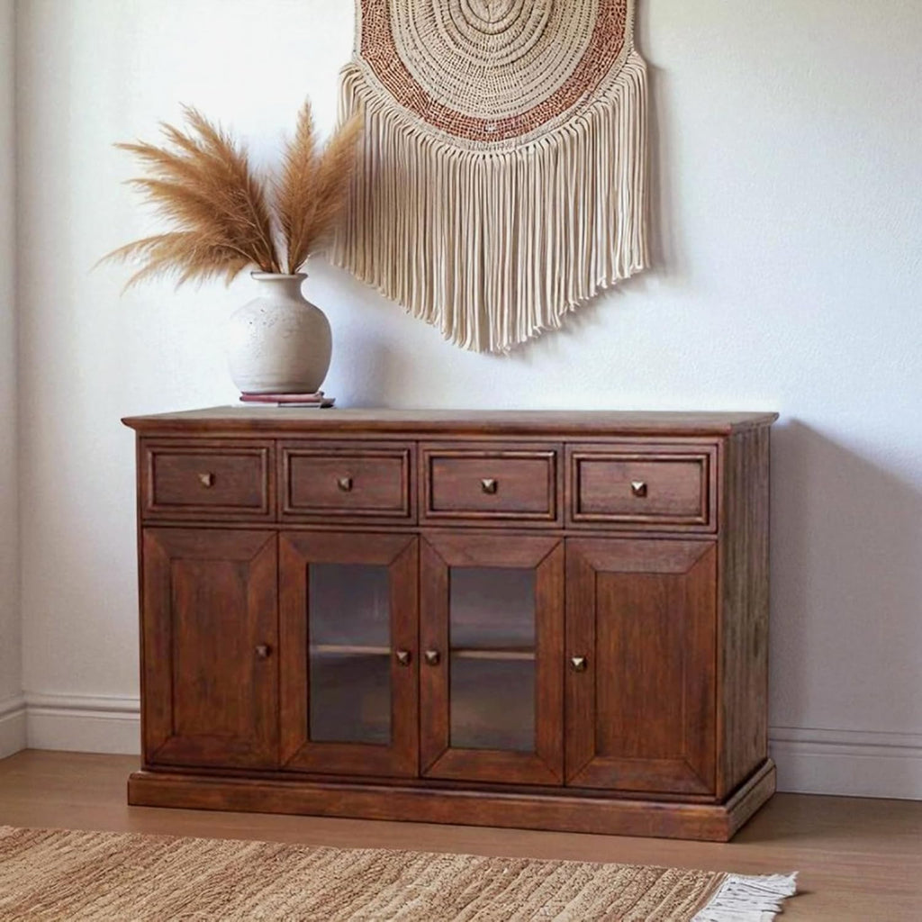 Barban Sheesham Wood Console Sideboard Cabinet