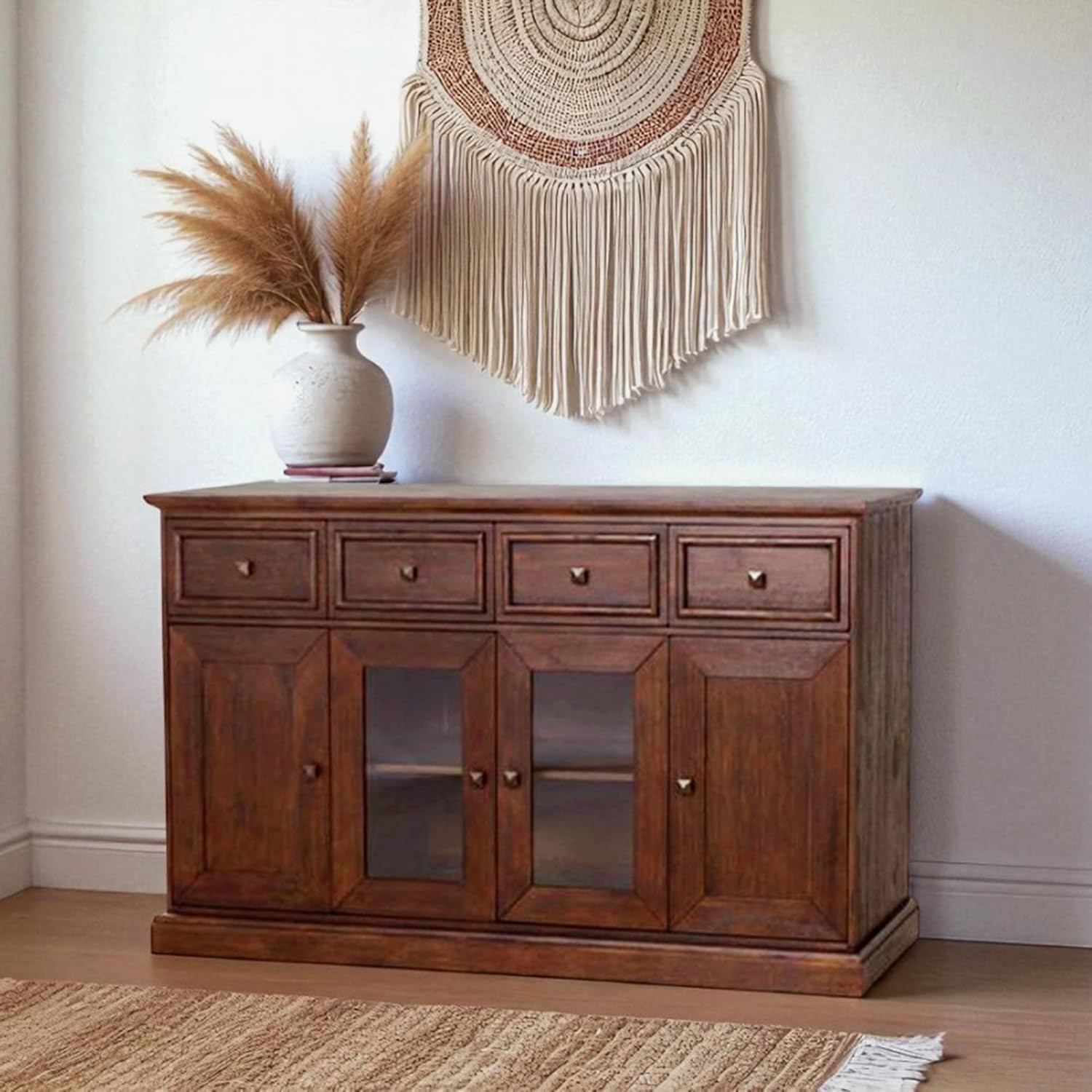 Barban Sheesham Wood Console Sideboard Cabinet