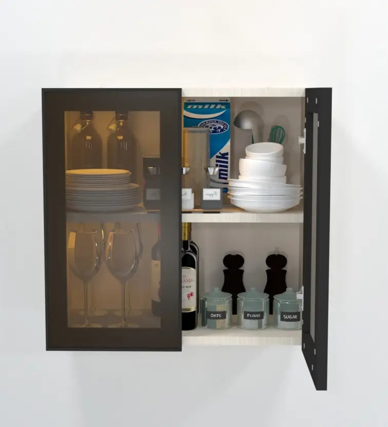 Highland 2 Door Glass Crockery Cabinet