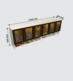 Highland 6 Door Glass Crockery Cabinet