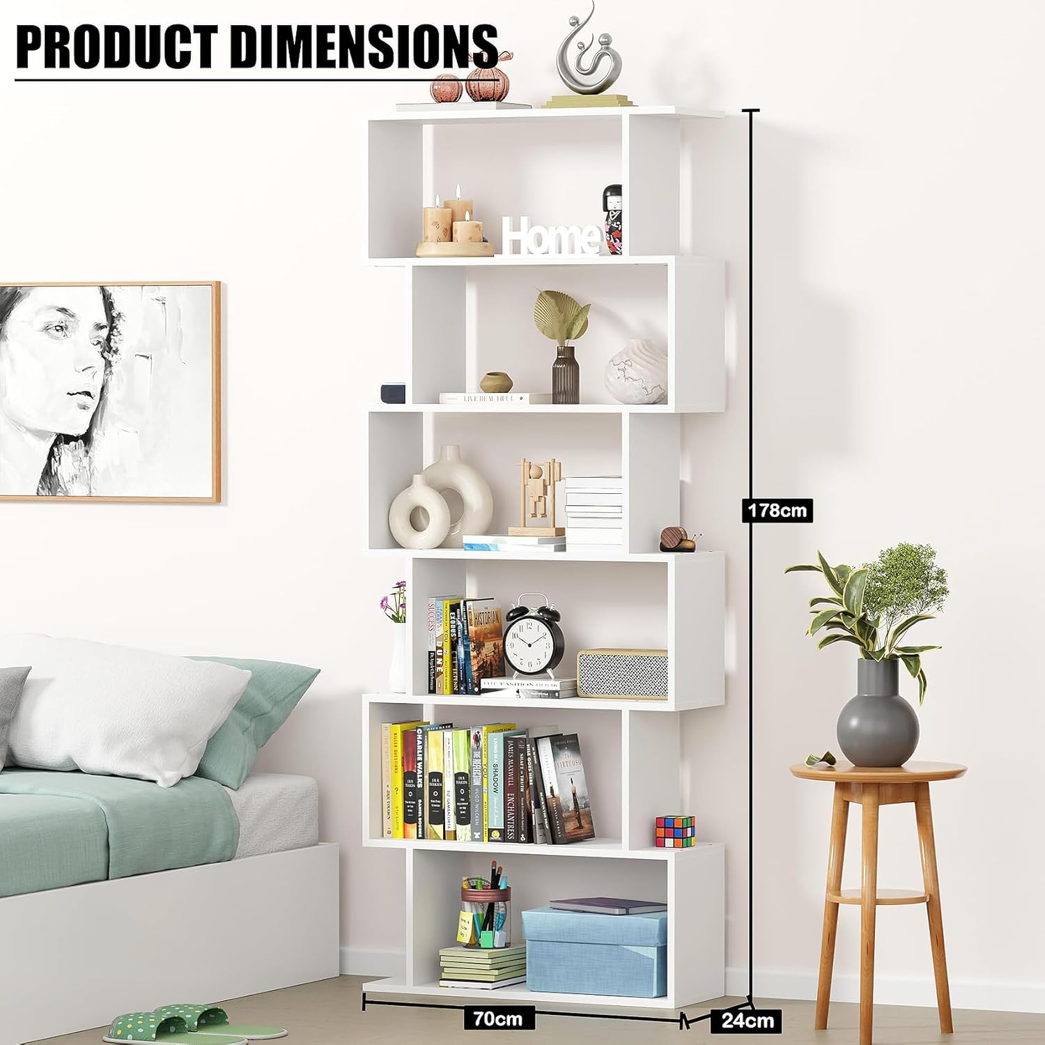 S-Curve 6 Tier Bookshelf