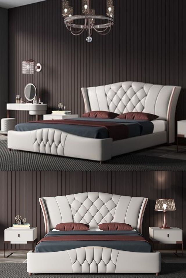 Royal Crest Upholstered Wooden Bed