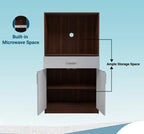 Burrell Engineered Wood Kitchen Cabinet  (Finish Color - Melamine GL Walnut & White, Knock Down)