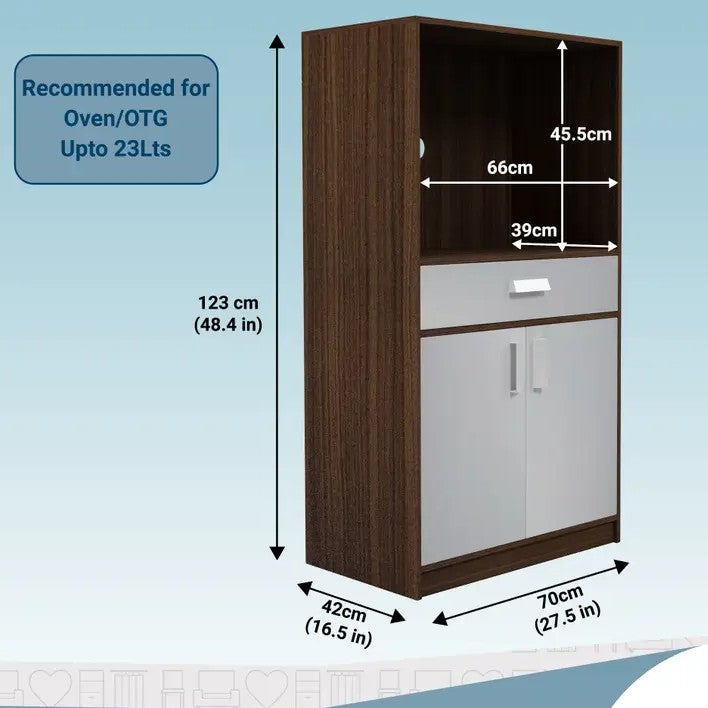 Burrell Engineered Wood Kitchen Cabinet  (Finish Color - Melamine GL Walnut & White, Knock Down)