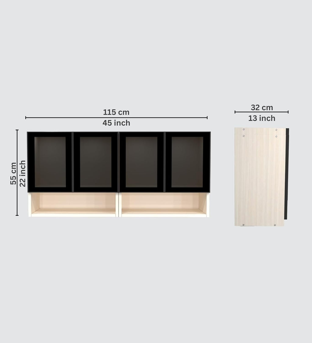 Highland 4 Door Glass Crockery Cabinet