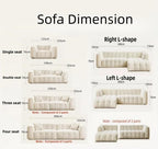 Softy Puff L-Shap Sofa set for Livingroom Office (Beige, Right L shape in cm: 70H x 103D x 170D x300W)