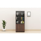 Beauty Glass Book Shelf Engineering Wood Bok Shelf
