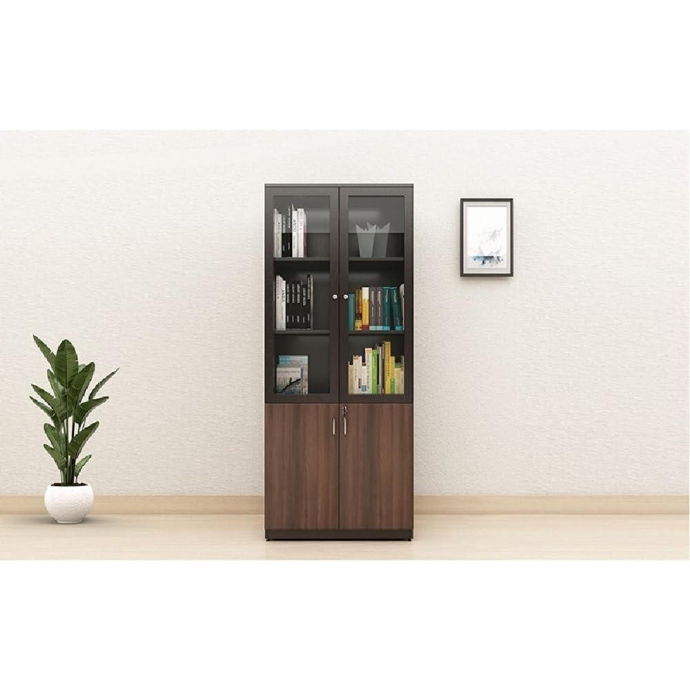 Beauty Glass Book Shelf Engineering Wood Bok Shelf
