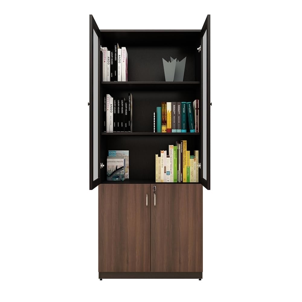Beauty Glass Book Shelf Engineering Wood Bok Shelf