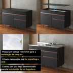 Kitchen cabinet Storage Stylish Look Black, Brown