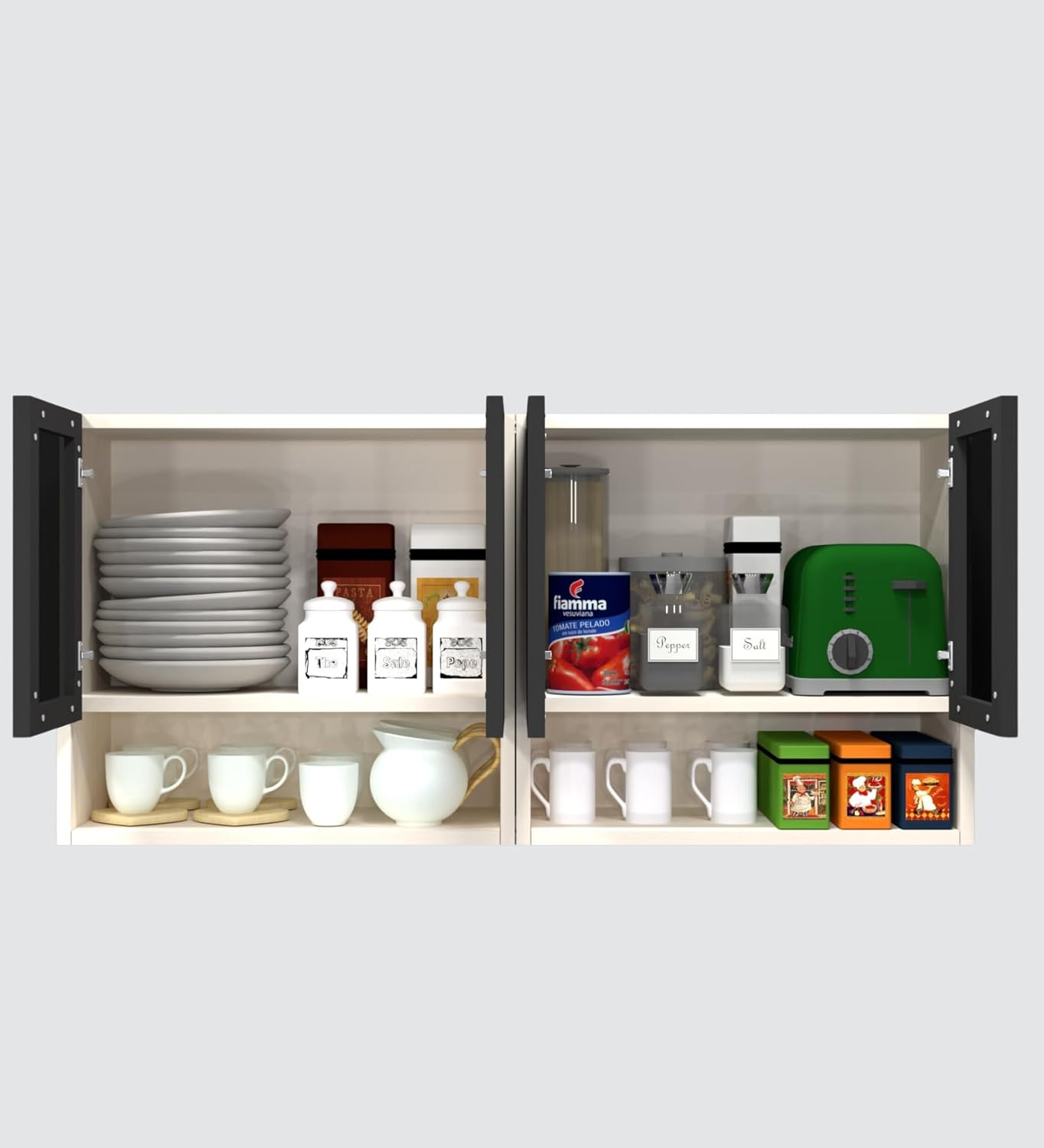 Highland 4 Door Glass Crockery Cabinet