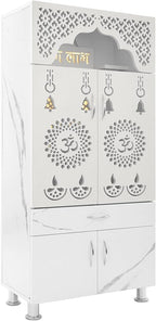 Thelifestyle Pooja Mandir for Home with Led Light Engineered Wood Home Temple (Height: 130, Pre-Assembled)