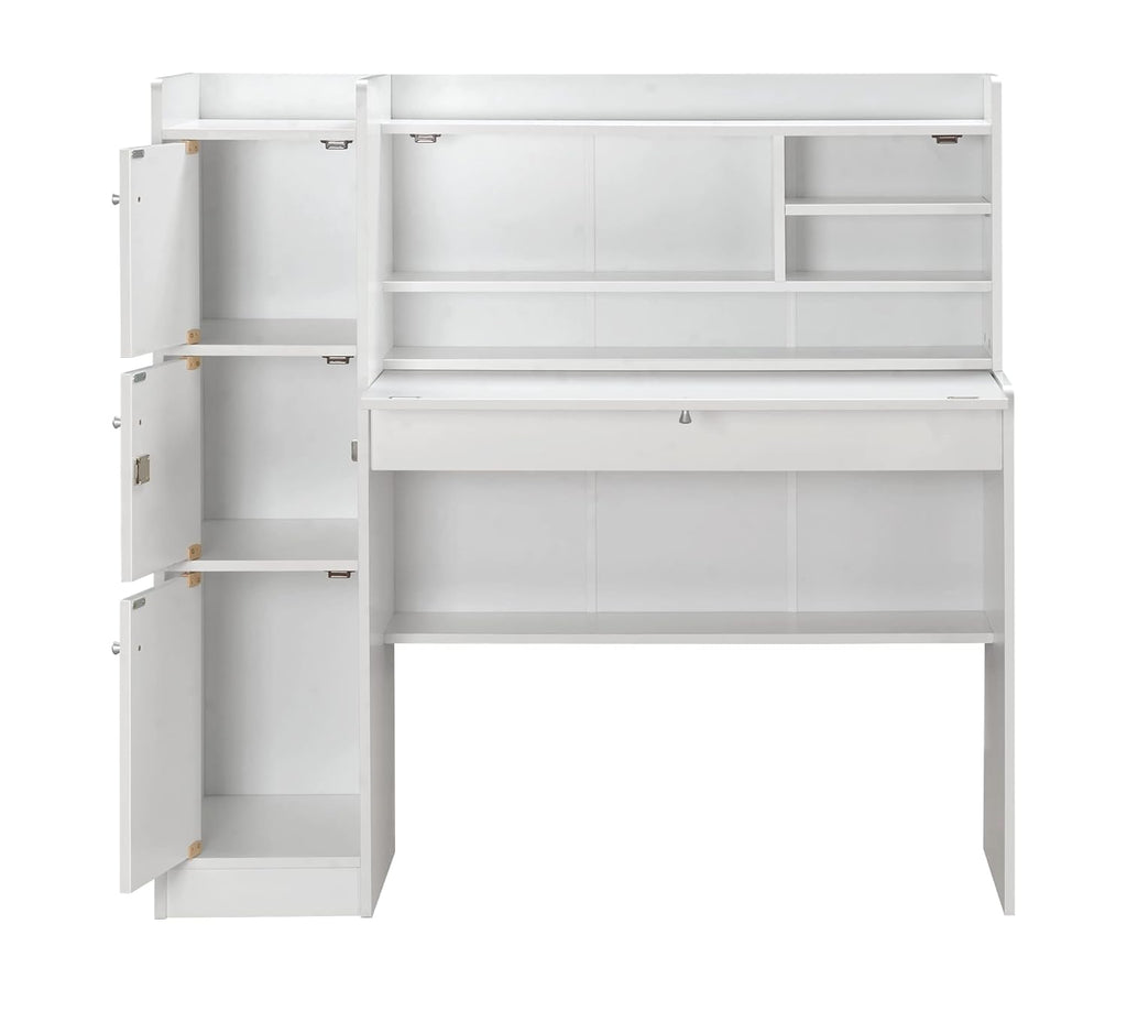Plank Versa Engineered Wood Study Table and Office Desk (White)