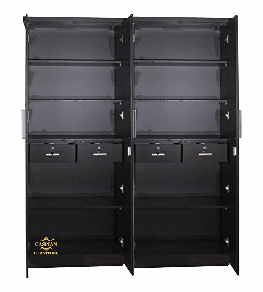Modern Gold Touch Particle Wood  4 Door Almirah (Engineering Wood Wardrobe )