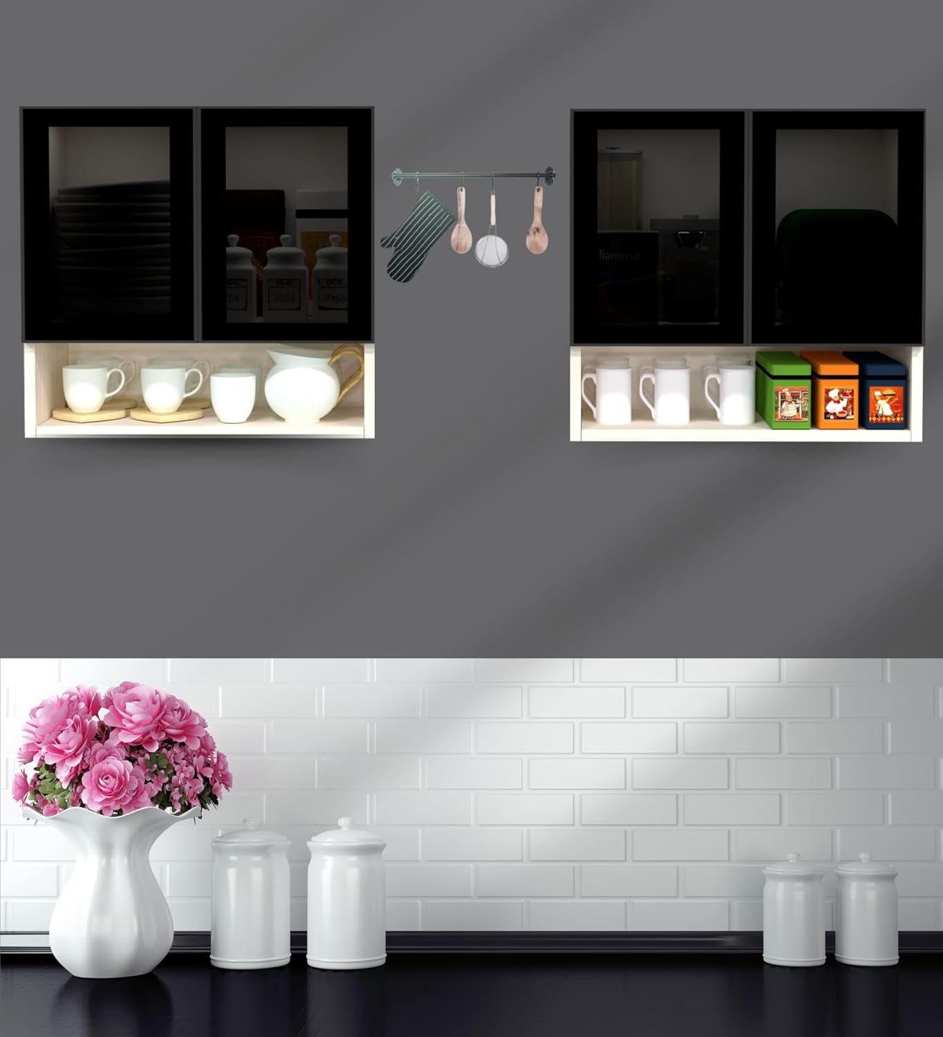 Highland 4 Door Glass Crockery Cabinet