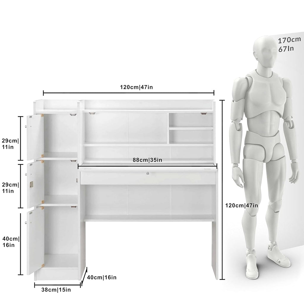 Plank Versa Engineered Wood Study Table and Office Desk (White)