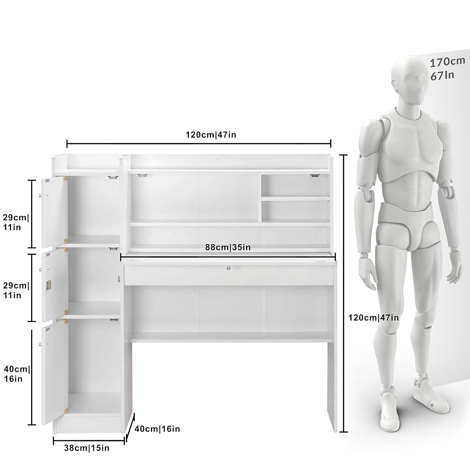 Plank Versa Engineered Wood Study Table and Office Desk (White)