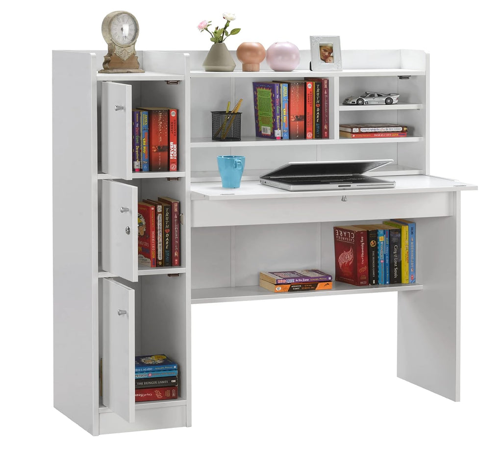 Plank Versa Engineered Wood Study Table and Office Desk (White)