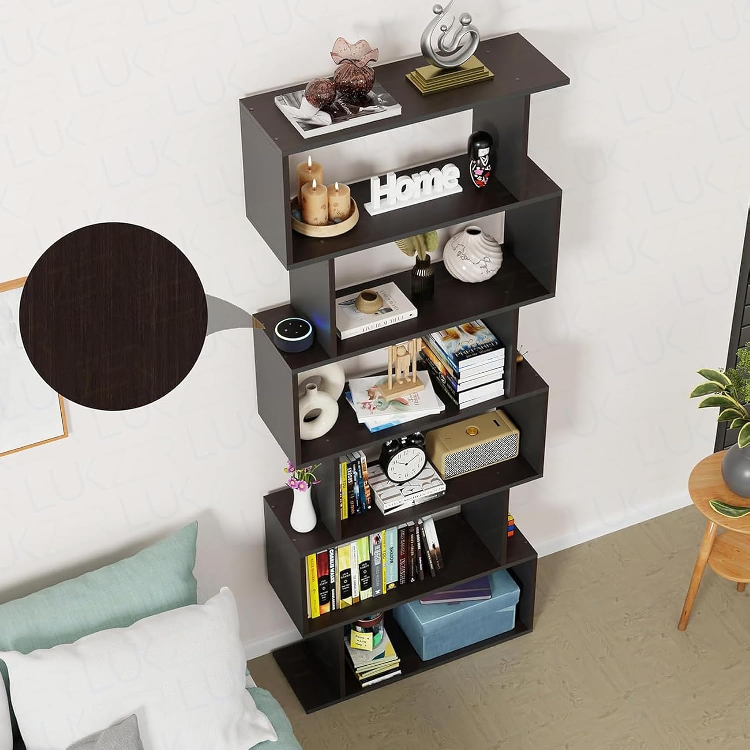 S-Curve 6 Tier Bookshelf