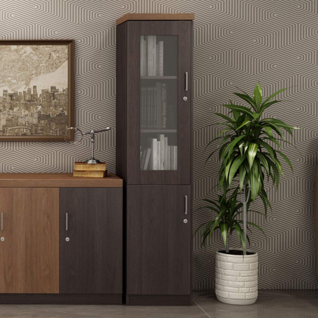 Single Door Book Shelf & Wardrobe