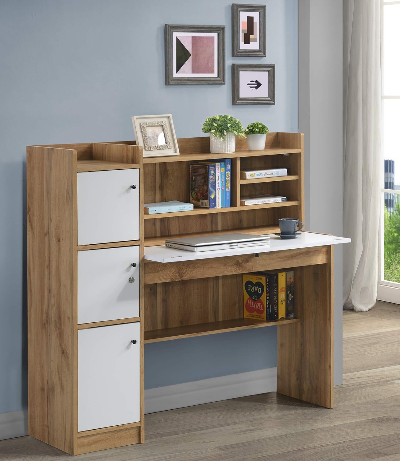 Plank Versa Engineered Wood Study Table and Office Desk (White)
