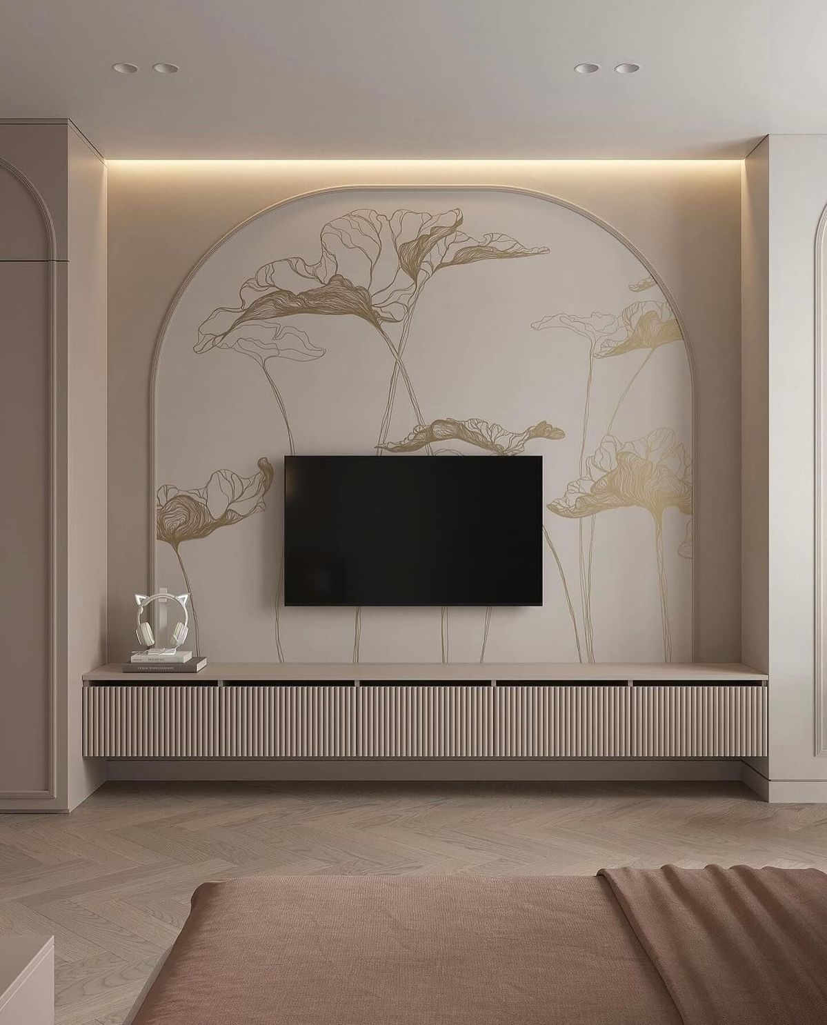 Amber Minimal Wall Mounted TV Panel