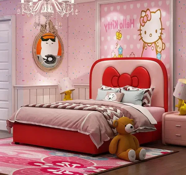 Bow Ribbon Kids Upholstered Baby Beds