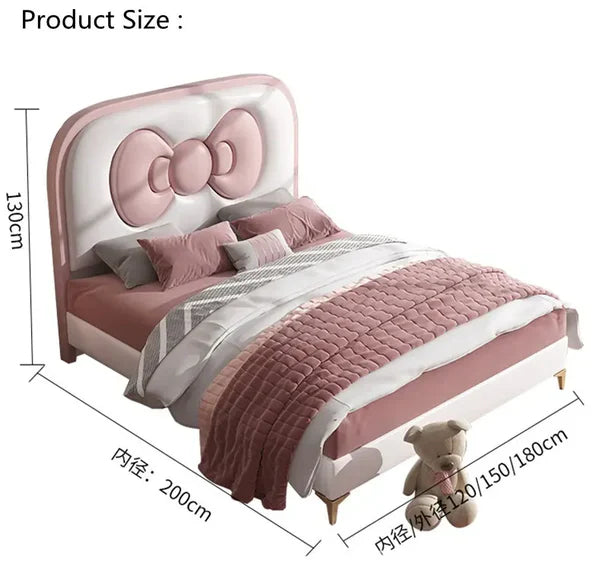 Bow Ribbon Kids Upholstered Baby Beds