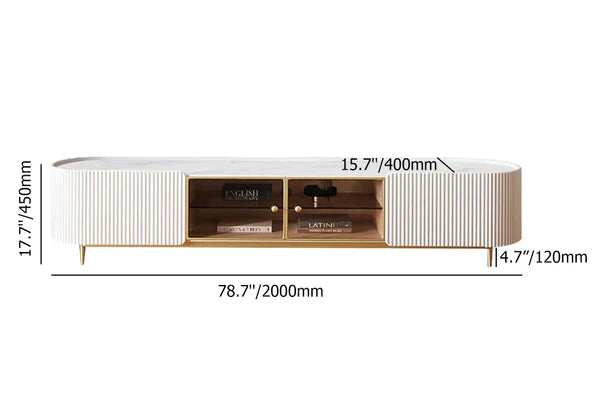 Fluted TV Unit in PU Finish