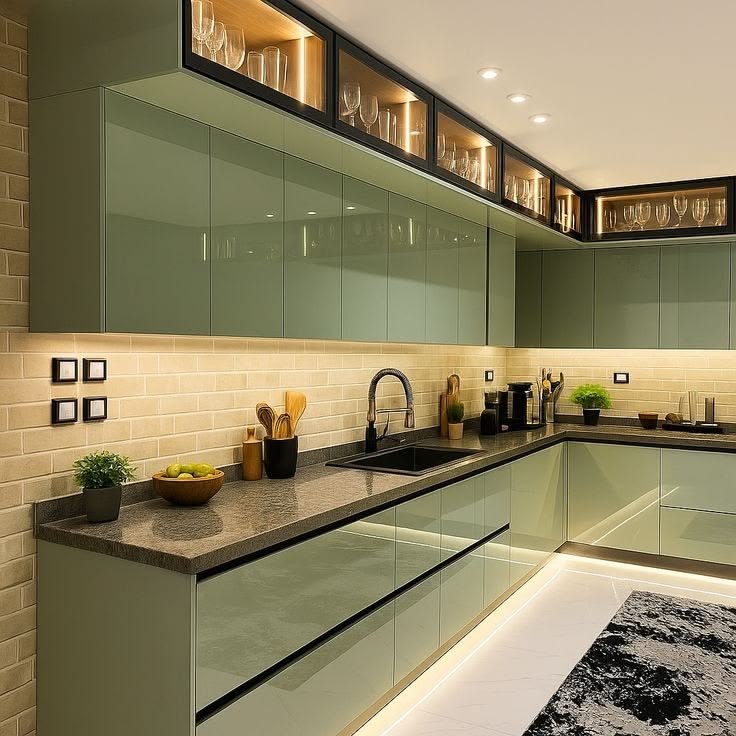 Forest Laminated Modular Kitchen