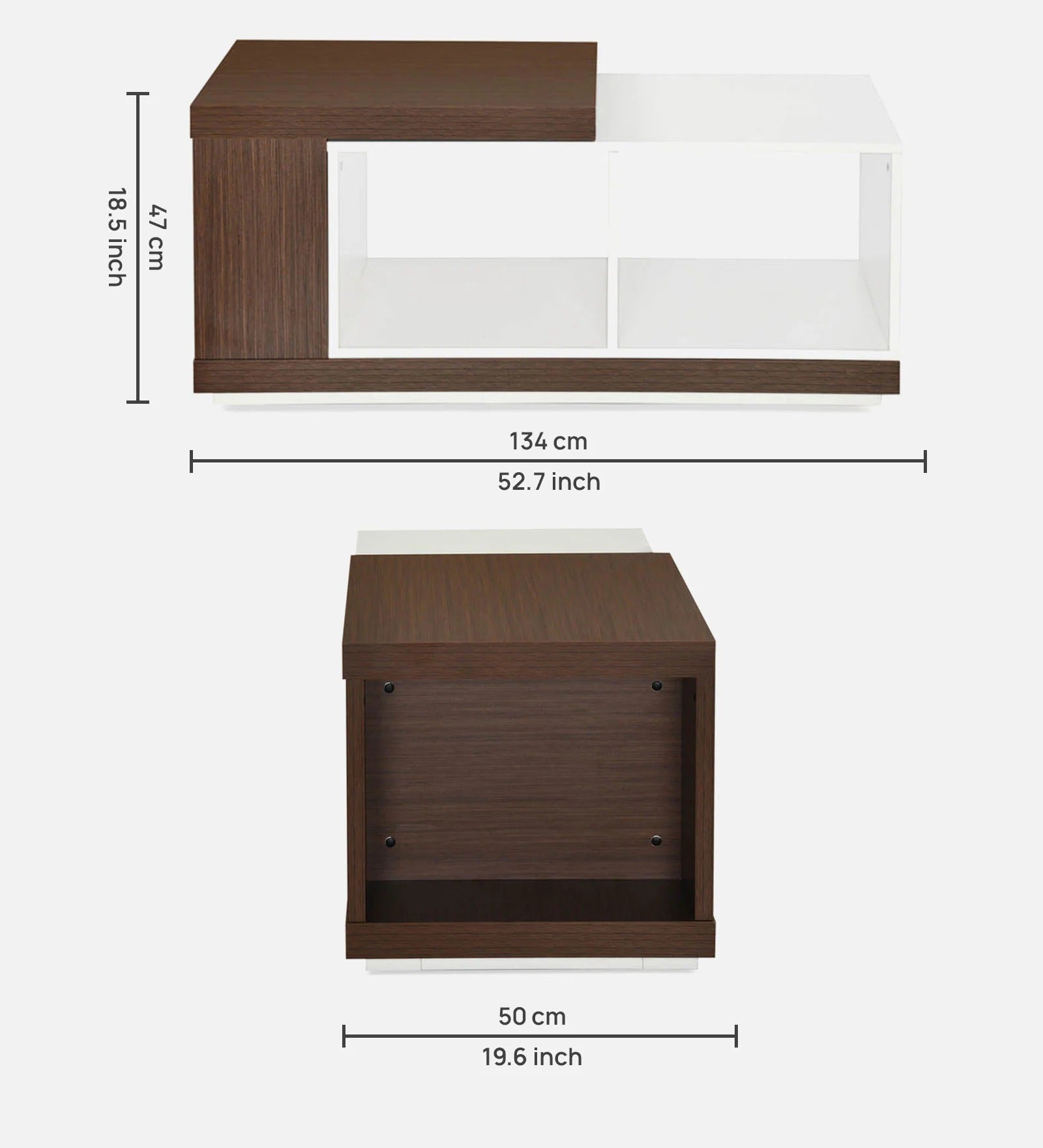 Mono Coffee Table In Legno Oak & Frosty White Finish