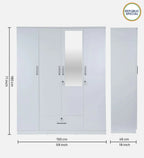 Kenzou 4 Door Wardrobe With Mirror & Drawer