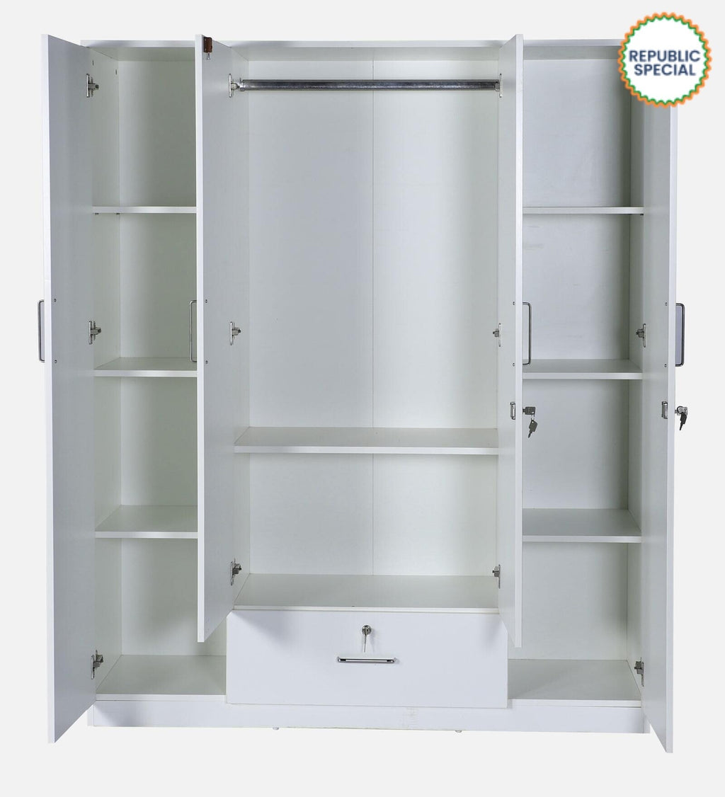 Kenzou 4 Door Wardrobe With Mirror & Drawer