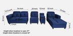 Impero Velvet LHS Sectional Sofa in Royal Blue Colour with Adjustable Headrest