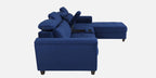 Impero Velvet LHS Sectional Sofa in Royal Blue Colour with Adjustable Headrest