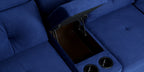 Impero Velvet LHS Sectional Sofa in Royal Blue Colour with Adjustable Headrest