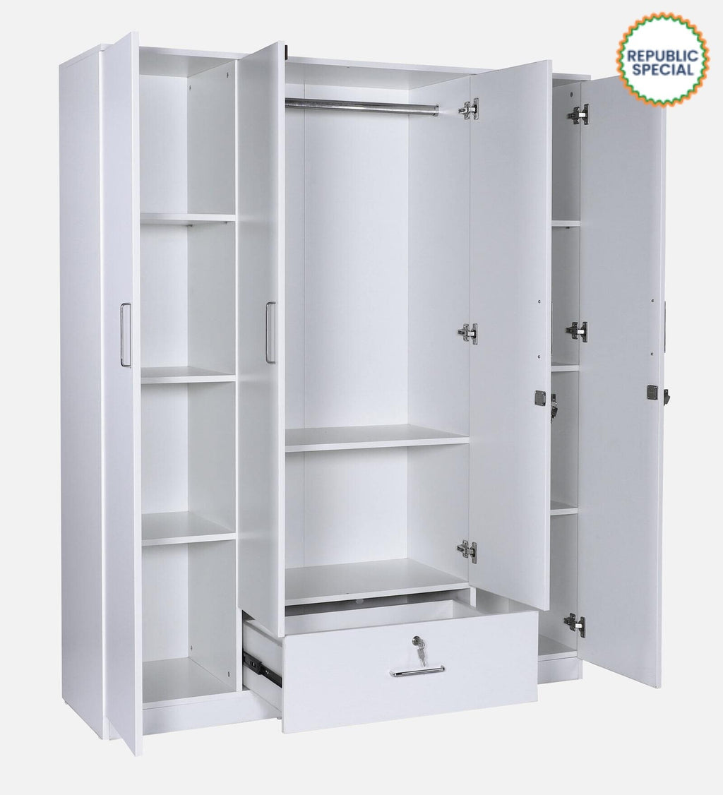 Kenzou 4 Door Wardrobe With Mirror & Drawer