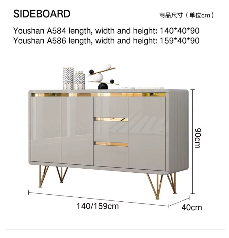 Luxury Buffet Cabinet Display Stand Dining Room Sideboards Mdf+marble+solid Wood Luxury Modern Acceptable 159*40*90 PANEL,PANEL