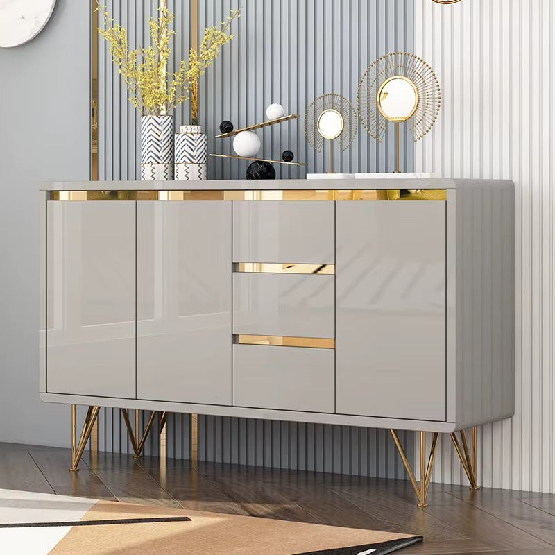 Luxury Buffet Cabinet Display Stand Dining Room Sideboards Mdf+marble+solid Wood Luxury Modern Acceptable 159*40*90 PANEL,PANEL