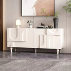 Living Room Bedroom Console and Side Table Minimalist Countryside White Wooden Coffee Table and Sideboard Buffet Cabinet