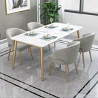 Nordic Metal With Marble Dining Set Six Seater And Four Seater