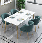 Nordic Metal With Marble Dining Set Six Seater And Four Seater