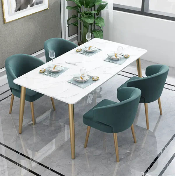 Nordic Metal With Marble Dining Set Six Seater And Four Seater