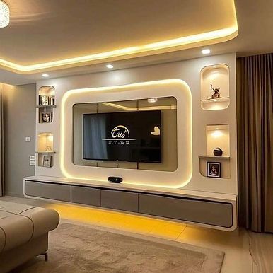 Silva Wall Mounted TV Unit with Profile Lights