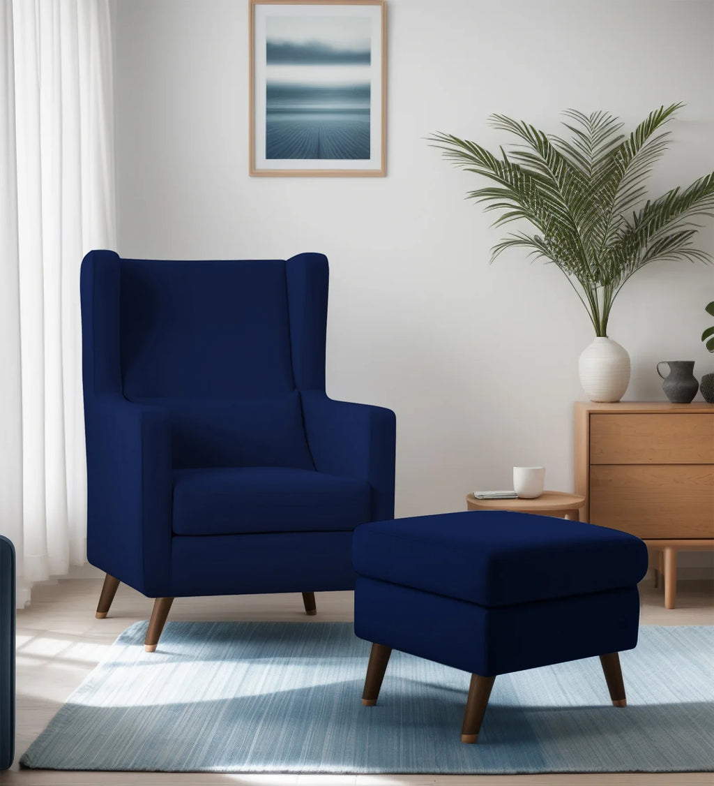 Royal Luxury High Back Chair with Ottoman