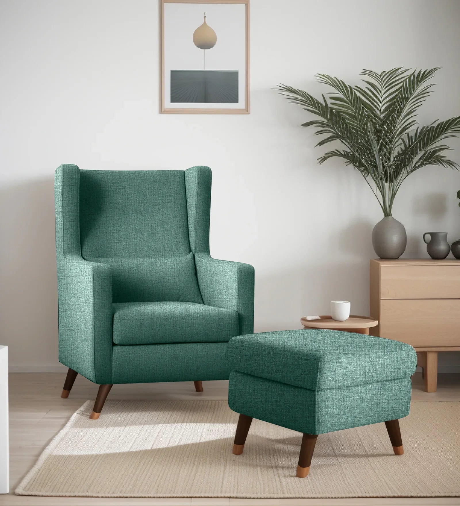 Royal Luxury High Back Chair with Ottoman