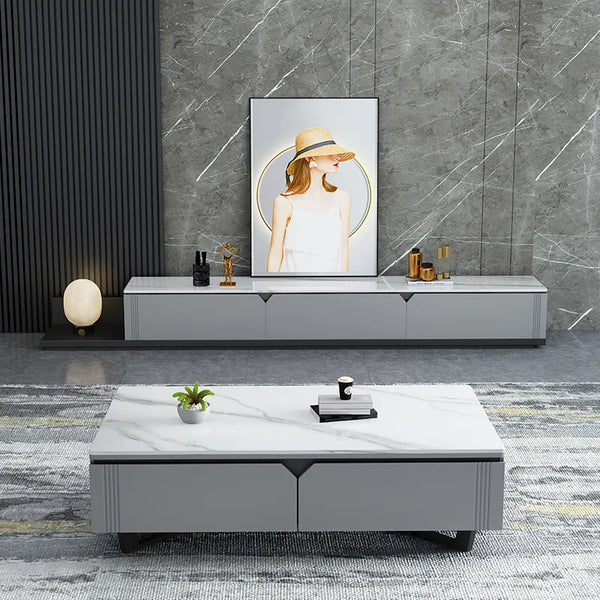 TV Stand Light Luxury Faux Marble Top variant