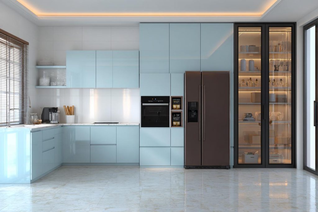 Vera luxury Laminated with Tinted Glass Modular Kitchen