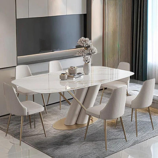 Modern Style Italian Dining Table With Marble Top