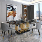 Modern Style Italian Dining Table With Marble Top